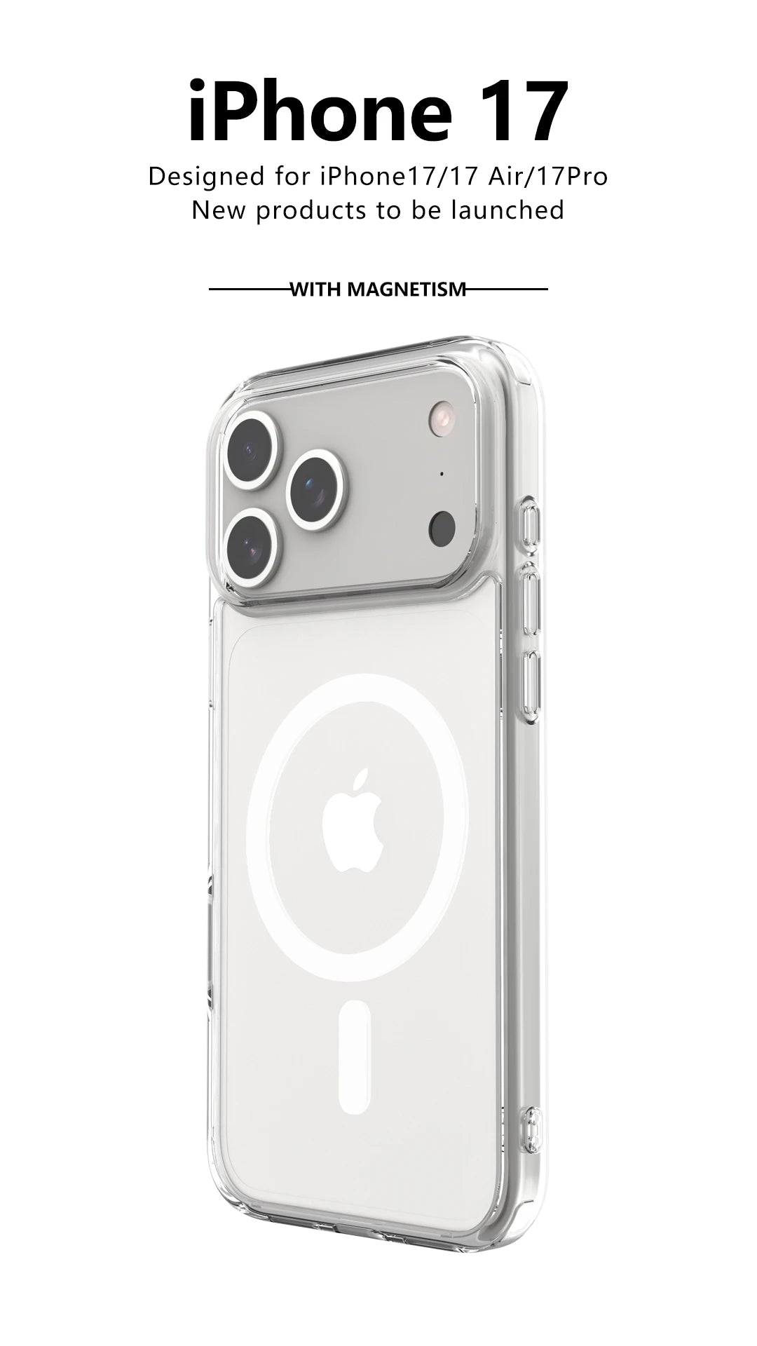 "Sleek & Strong MagSafe Case for iPhone 17 Series – Crystal Clear Acrylic Back, Impact-Proof Edges, Wireless Charging Ready"