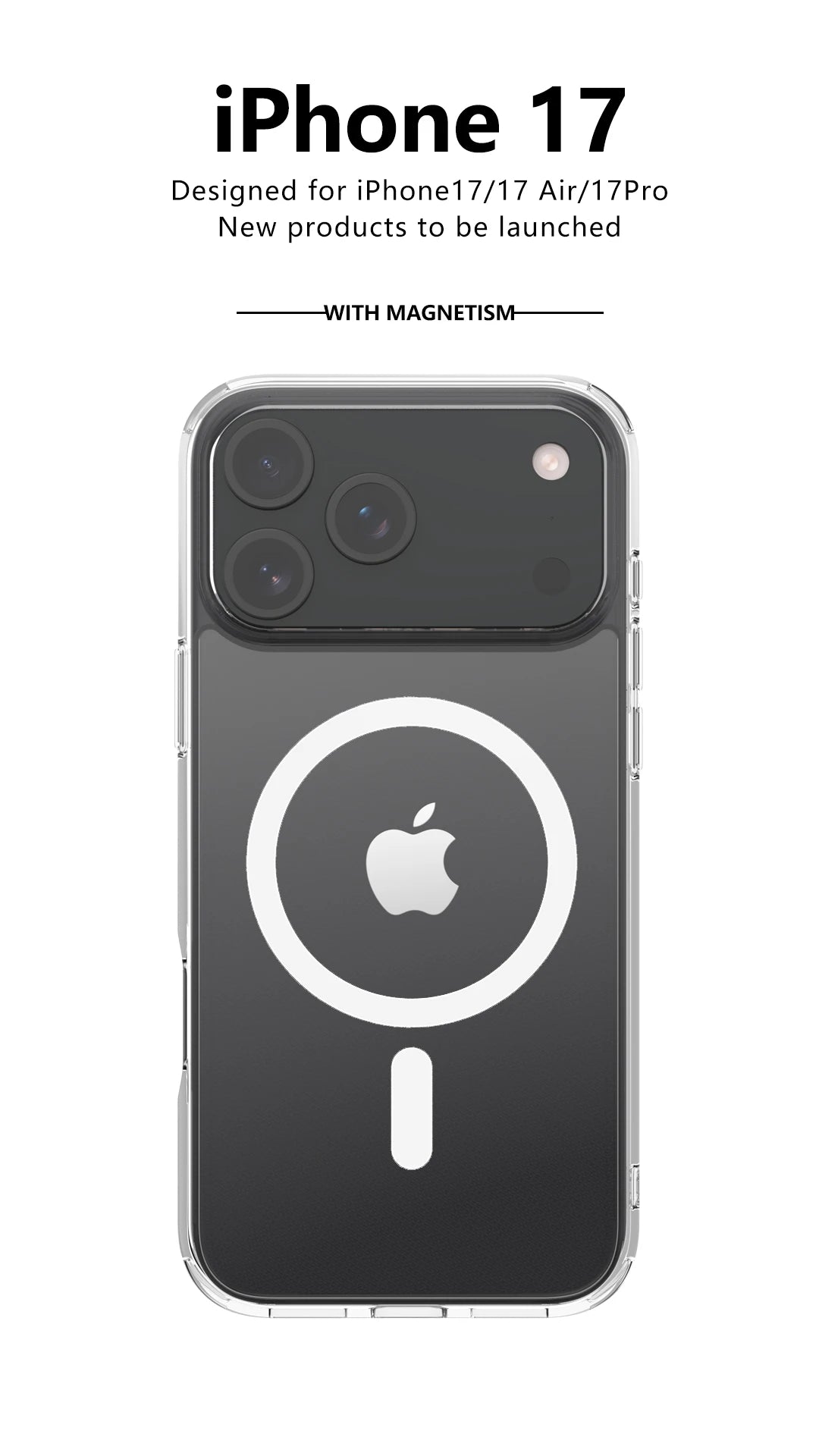 "Sleek & Strong MagSafe Case for iPhone 17 Series – Crystal Clear Acrylic Back, Impact-Proof Edges, Wireless Charging Ready"