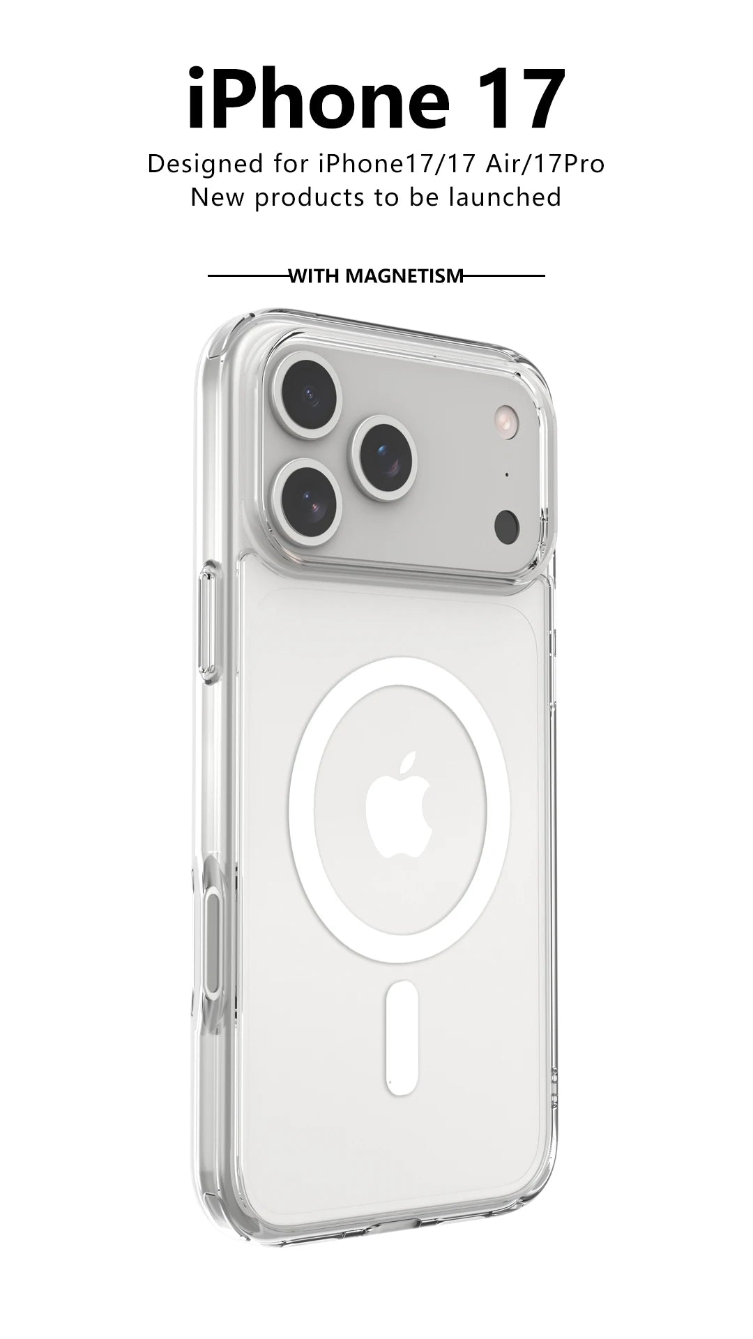 "Sleek & Strong MagSafe Case for iPhone 17 Series – Crystal Clear Acrylic Back, Impact-Proof Edges, Wireless Charging Ready"