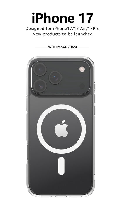 "Sleek & Strong MagSafe Case for iPhone 17 Series – Crystal Clear Acrylic Back, Impact-Proof Edges, Wireless Charging Ready"